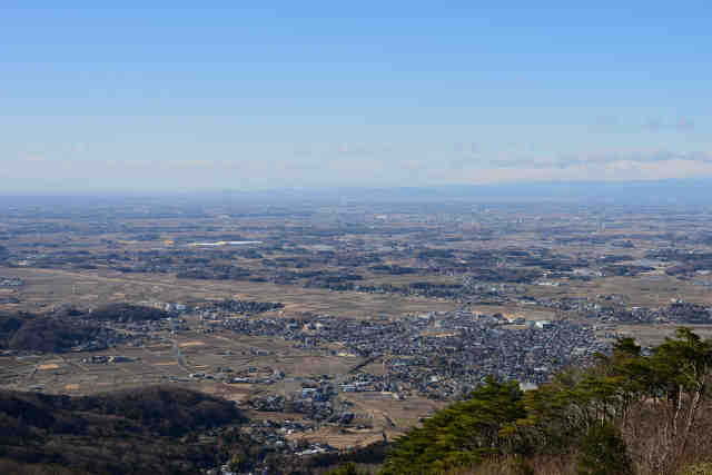 きのこ山山頂近くから桜川市方面の眺望